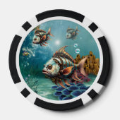 Verbluffende fantasie steampunk vis. poker chips (Achterkant)