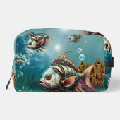 Verbluffende fantasie steampunk vis toilettasje (Achterkant)