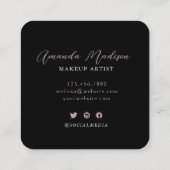 Verbluffende Faux gradiënt Blue en Roos Gold Monog Vierkante Visitekaartje (Achterkant)