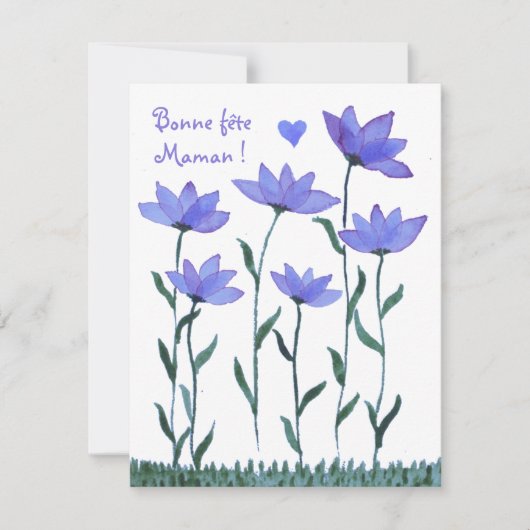 Verbluffende feestkaart van moeders met waterbloem feestdagenkaart (Voorkant)
