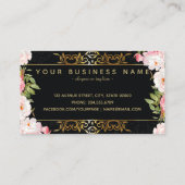Verbluffende Floral Damask Gold Lips Makeup Artist Visitekaartje (Achterkant)
