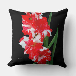 Verbluffende Floral Red en White Gladiolus Sword L Kussen