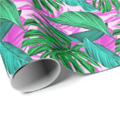 Verbluffende fluorescerende tropische palmbladeren cadeaupapier (Rol Hoek)