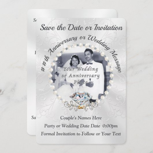 Verbluffende foto, jubileum save the date-kaarten kaart (Voorkant / Achterkant)