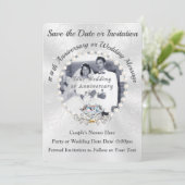 Verbluffende foto, jubileum save the date-kaarten kaart (Staand voorkant)