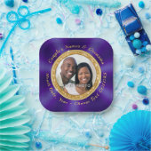 Verbluffende FOTO, Persoonlijke Huwelijksfeest Pap Papieren Bordje (Feest)