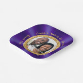 Verbluffende FOTO, Persoonlijke Huwelijksfeest Pap Papieren Bordje (Gebogen)