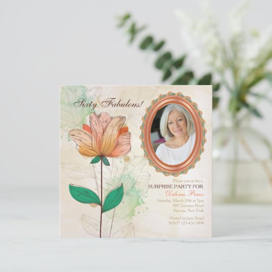 Verbluffende foto uitnodiging (Staand voorkant)