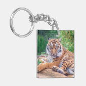Verbluffende foto van tijger sleutelhanger (Voorkant Links)