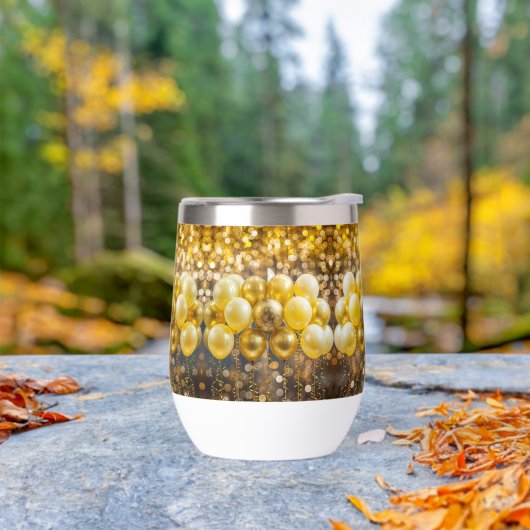 Verbluffende Gele en Gouden Bokeh Ballon (Buiten)