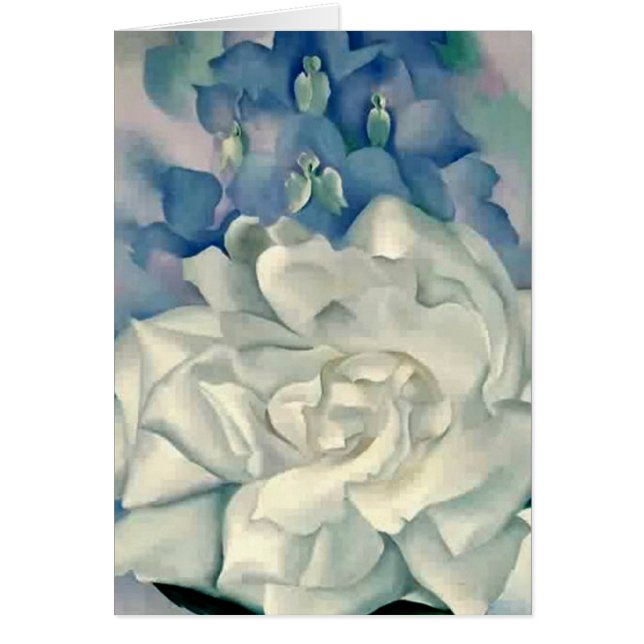 Verbluffende Georgia O'Keefe White Rose en Larkspu (Voorkant)