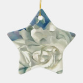 Verbluffende Georgia O'Keefe White Rose en Larkspu Keramisch Ornament (Voorkant)