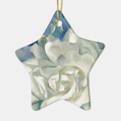 Verbluffende Georgia O'Keefe White Rose en Larkspu Keramisch Ornament (Links)