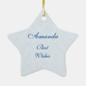 Verbluffende Georgia O'Keefe White Rose en Larkspu Keramisch Ornament (Achterkant)