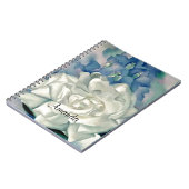 Verbluffende Georgia O'Keefe White Rose en Larkspu Notitieboek (Linkerzijde)