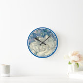 Verbluffende Georgia O'Keefe White Rose en Larkspu Ronde Klok (Huis)