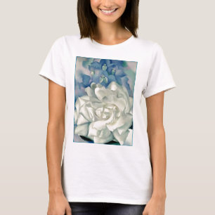 Verbluffende Georgia O'Keefe White Rose en Larkspu T-shirt