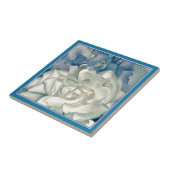 Verbluffende Georgia O'Keefe White Rose en Larkspu Tegeltje (Zijkant)