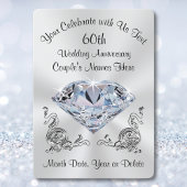 Verbluffende gepersonaliseerde 60e diamanten uitno kaart