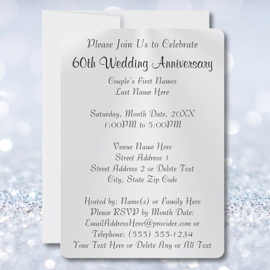 Verbluffende gepersonaliseerde 60e diamanten uitno kaart