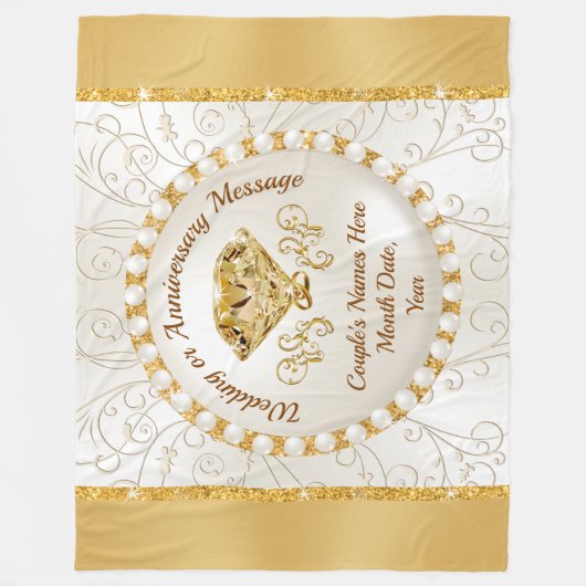 Verbluffende, gepersonaliseerde bruiloftsgooien, g fleece deken (Voorkant)