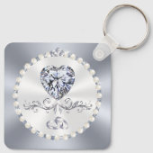 Verbluffende gepersonaliseerde, diamanten bruiloft sleutelhanger (Achterkant)