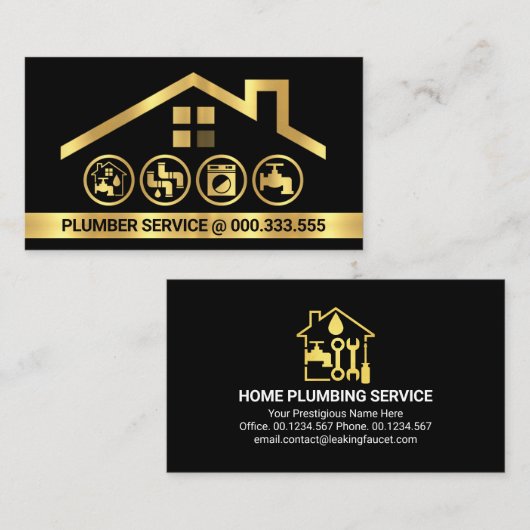 Verbluffende Gold Building Handyman Tools Visitekaartje (Voorkant / Achterkant)