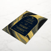 Verbluffende GOLD FOIL Agate Marble Bat Mitzvah Folie Uitnodiging (Gedraaid)