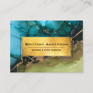 Verbluffende Gold Foil Black, Blauwgroen, aangepas Visitekaartje