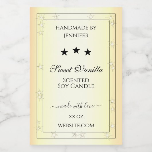 Verbluffende Gold Glitter Product Packaging Labels Voedselcontainer Etiket (Enkel label)