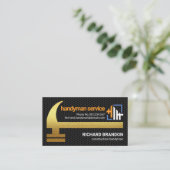 Verbluffende Gold Hammer Black Wire Mesh Handyman Visitekaartje (Staand voorkant)