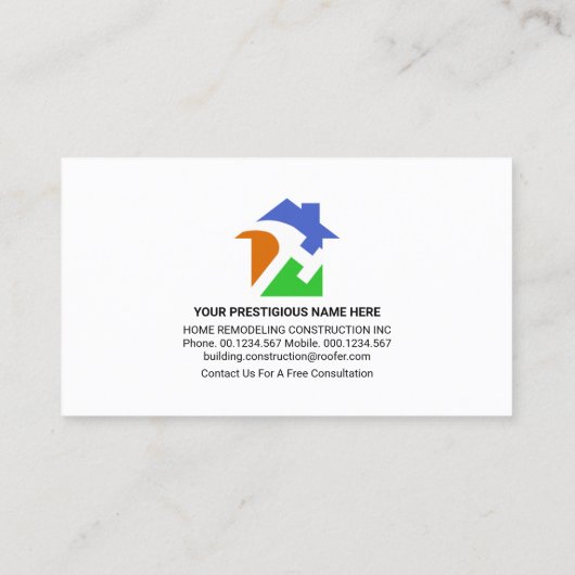 Verbluffende Gold Handyman Tools Rooftop Visitekaartje (Achterkant)