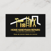 Verbluffende Gold Handyman Tools Rooftop Visitekaartje (Voorkant)