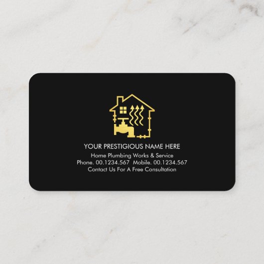 Verbluffende Gold Line Loodgietersverwarming Visitekaartje (Achterkant)