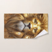 Verbluffende Gold Lion Head Bad Handdoek (Handdoek)