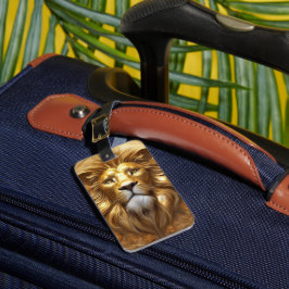 Verbluffende Gold Lion Head Bagagelabel