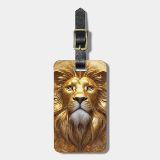 Verbluffende Gold Lion Head Bagagelabel (Voorkant verticaal)
