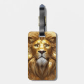 Verbluffende Gold Lion Head Bagagelabel (Achterkant verticaal)