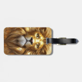 Verbluffende Gold Lion Head Bagagelabel (Achterkant horizontaal)