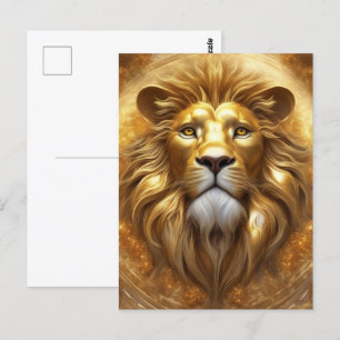 Verbluffende Gold Lion Head Briefkaart