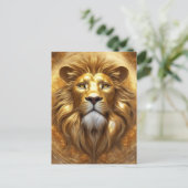 Verbluffende Gold Lion Head Briefkaart (Staand voorkant)