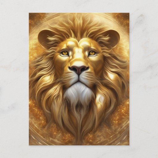 Verbluffende Gold Lion Head Briefkaart (Voorkant)