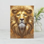 Verbluffende Gold Lion Head Feestdagenkaart (Staand voorkant)
