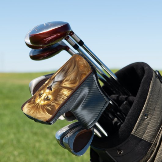 Verbluffende Gold Lion Head Golfheadcover (Insitu)