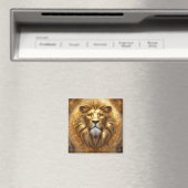 Verbluffende Gold Lion Head Magneet (Insitu (Vaatwasser))