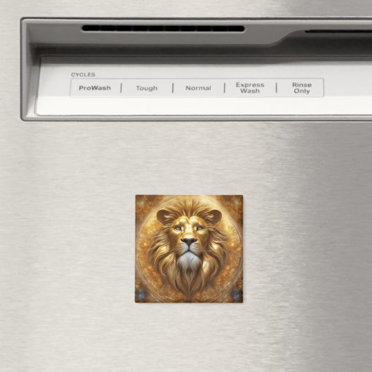 Verbluffende Gold Lion Head Magneet (Insitu (Vaatwasser))