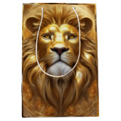 Verbluffende Gold Lion Head Medium Cadeauzakje (Voorkant)
