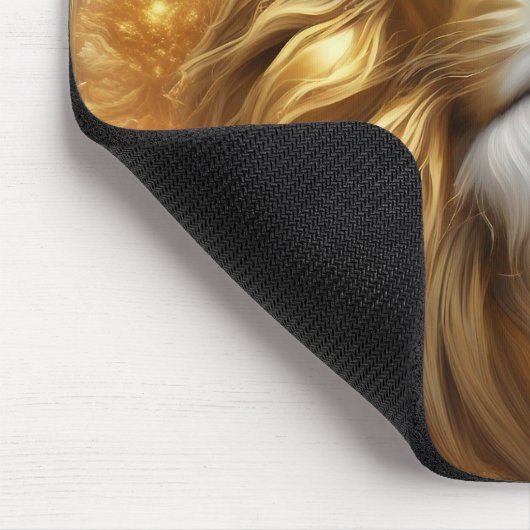 Verbluffende Gold Lion Head Muismat (Hoek)