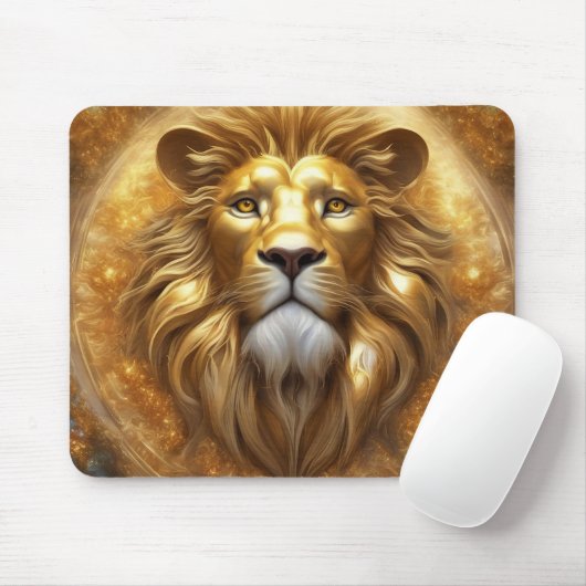 Verbluffende Gold Lion Head Muismat (Met muis)