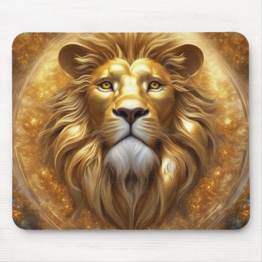 Verbluffende Gold Lion Head Muismat (Voorkant)